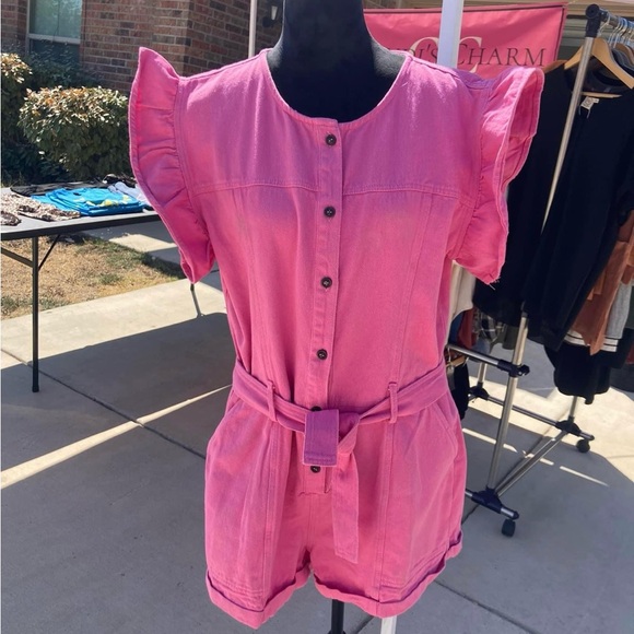 Pink Denim Romper - Picture 1 of 1